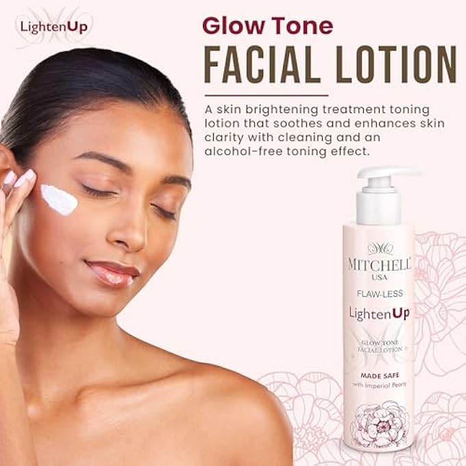 MITCHELL USA FLAW-LESS BRIGHTENING FACIAL LOTION  3.3 FL OZ / 100ML - DAILY FACE MOISTURIZER - LIGHTWEIGHT HYDRATION - NON-GREASY, MOISTURIZING FACE LOTION FOR ALL SKIN TYPES - WITH IMPERIAL PEONY - Image 2